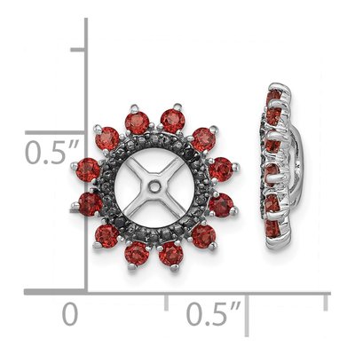 Sterling Silver Garnet Earring Jackets – view 6