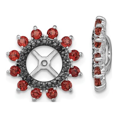 Sterling Silver Garnet Earring Jackets