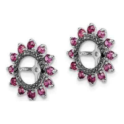 Sterling Silver Rhodolite Garnet & Sapphire Jacket Earring Jackets – view 4