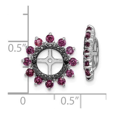 Sterling Silver Rhodolite Garnet & Sapphire Jacket Earring Jackets – view 5