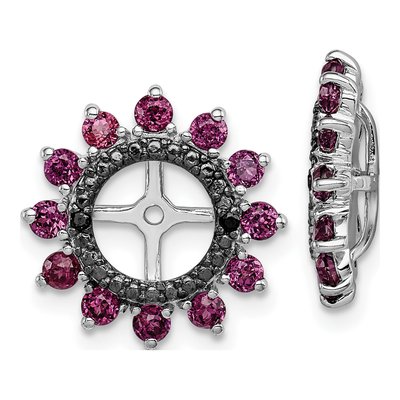 Sterling Silver Rhodolite Garnet & Sapphire Jacket Earring Jackets