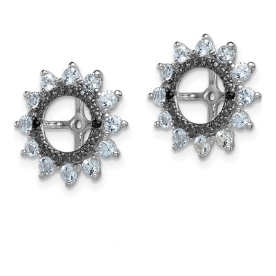 Sterling Silver Aquamarine & Sapphire Earring Jackets – view 4