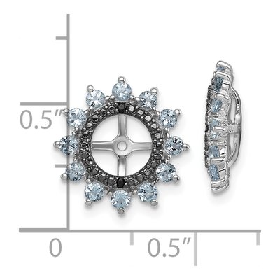 Sterling Silver Aquamarine & Sapphire Earring Jackets – view 6
