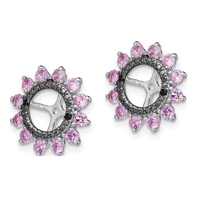 Sterling Silver Lab-Created Sapphire Jack Earring Jackets – view 4