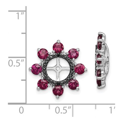 Sterling Silver Rhodolite Garnet & Sapphire Jacket Earring Jackets – view 6