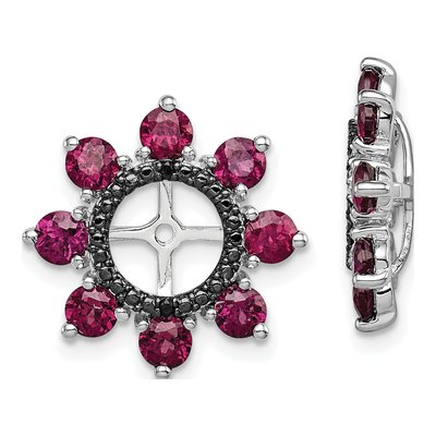 Sterling Silver Rhodolite Garnet & Sapphire Jacket Earring Jackets