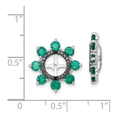Sterling Silver Lab-Created Emerald & Sapphire Jacket Earring Jackets – view 6