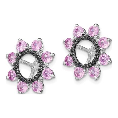 Sterling Silver Lab-Created Sapphire Jack Earring Jackets – view 4