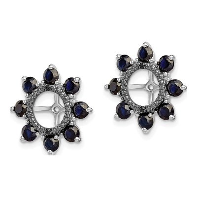 Sterling Silver Lab-Created Sapphire & Sapphire Jacket Earring Jackets – view 4