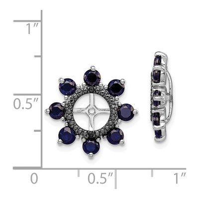 Sterling Silver Lab-Created Sapphire & Sapphire Jacket Earring Jackets – view 6