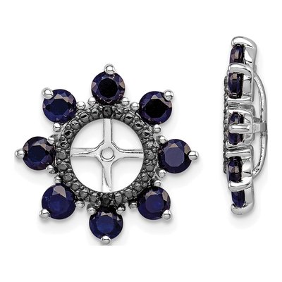 Sterling Silver Lab-Created Sapphire & Sapphire Jacket Earring Jackets