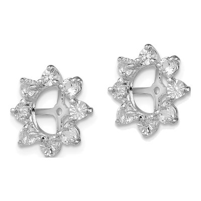 Sterling Silver White Topaz & Diamond Jacket Earring Jackets – view 4