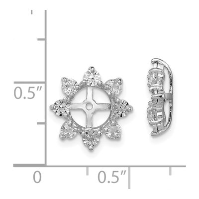 Sterling Silver White Topaz & Diamond Jacket Earring Jackets – view 6