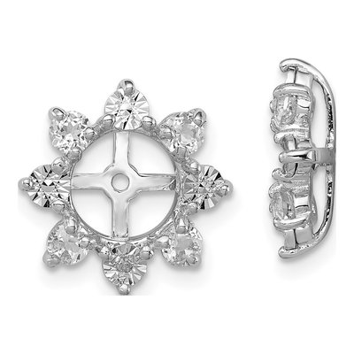 Sterling Silver White Topaz & Diamond Jacket Earring Jackets