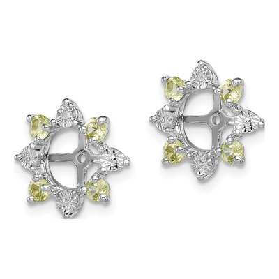 Sterling Silver Peridot & Diamond Jacket Earring Jackets – view 4