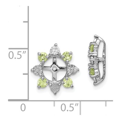 Sterling Silver Peridot & Diamond Jacket Earring Jackets – view 6