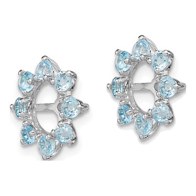 Sterling Silver Swiss Blue Topaz Jacket Earring Jackets – view 4