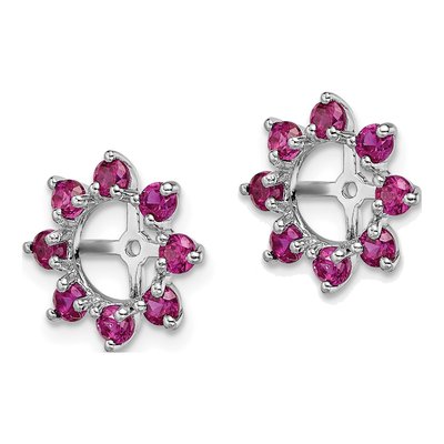 Sterling Silver Lab-Created Ruby Jacket Earring Jackets – view 4