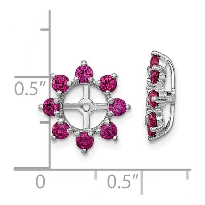 Sterling Silver Lab-Created Ruby Jacket Earring Jackets – view 6