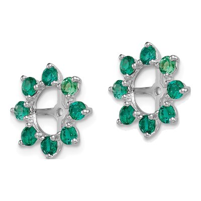 Sterling Silver Lab-Created Emerald Jacket Earring Jackets – view 4