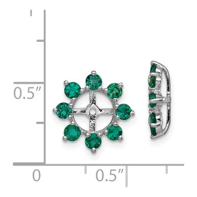 Sterling Silver Lab-Created Emerald Jacket Earring Jackets – view 6