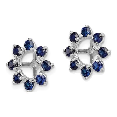 Sterling Silver Lab-Created Sapphire Jacket Earring Jackets – view 4