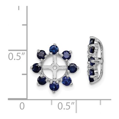 Sterling Silver Lab-Created Sapphire Jacket Earring Jackets – view 6