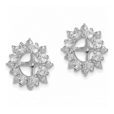 Sterling Silver White Topaz & Diamond Jacket Earring Jackets – view 4