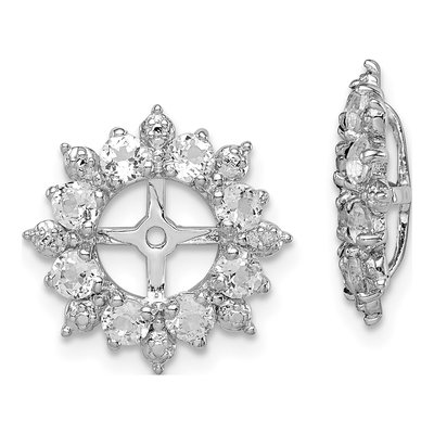 Sterling Silver White Topaz & Diamond Jacket Earring Jackets