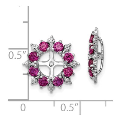 Sterling Silver Lab-Created Ruby & Diamond Jacket Earring Jackets – view 6