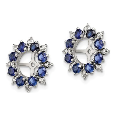 Sterling Silver Lab-Created Sapphire & Diamond Jacket Earring Jackets – view 4