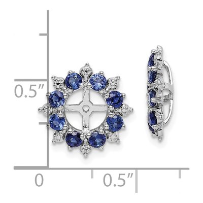 Sterling Silver Lab-Created Sapphire & Diamond Jacket Earring Jackets – view 6