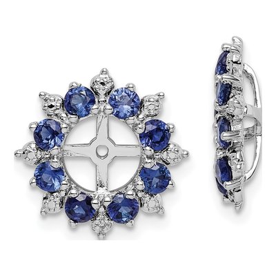 Sterling Silver Lab-Created Sapphire & Diamond Jacket Earring Jackets