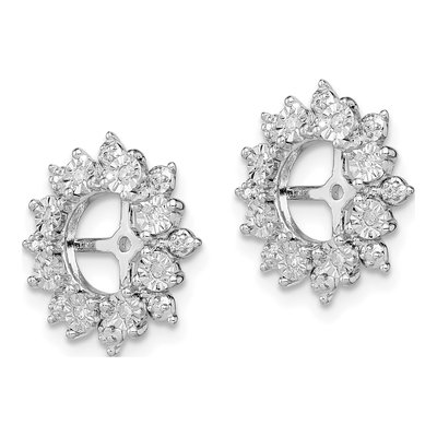 Sterling Silver 0.09 ct tw Diamond Jacket Pair Earring Jackets – view 4