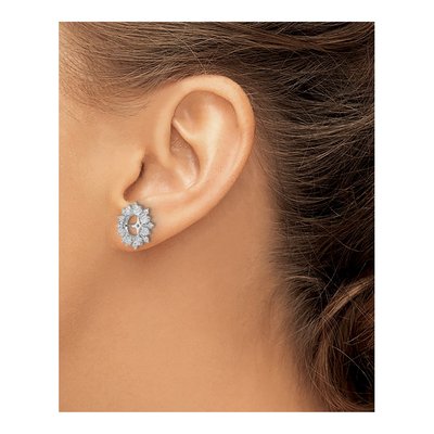 Sterling Silver 0.09 ct tw Diamond Jacket Pair Earring Jackets – view 5