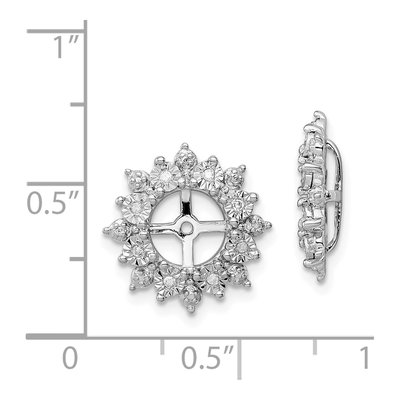 Sterling Silver 0.09 ct tw Diamond Jacket Pair Earring Jackets – view 6