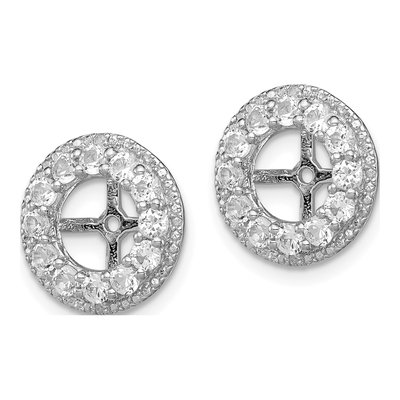 Sterling Silver White Topaz & Diamond Jacket Earring Jackets – view 4
