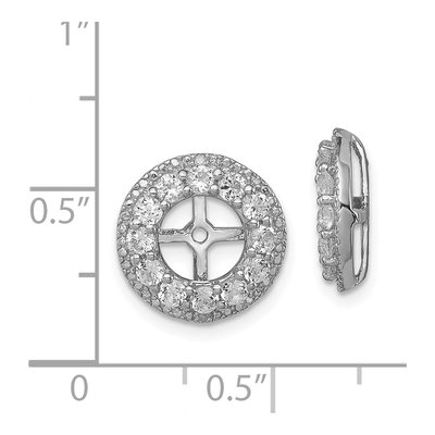 Sterling Silver White Topaz & Diamond Jacket Earring Jackets – view 6