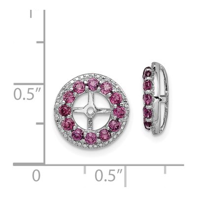 Sterling Silver Rhodolite Garnet & Diamond Jacket Earring Jackets – view 6