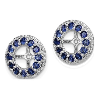 Sterling Silver Lab-Created Sapphire & Diamond Jacket Earring Jackets – view 4