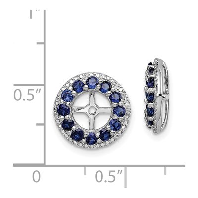 Sterling Silver Lab-Created Sapphire & Diamond Jacket Earring Jackets – view 6