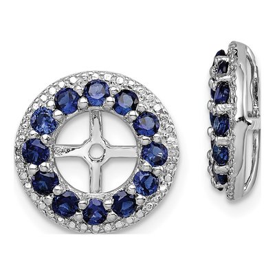 Sterling Silver Lab-Created Sapphire & Diamond Jacket Earring Jackets