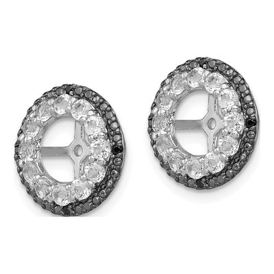 Sterling Silver White Topaz & Sapphire Earring Jackets – view 4