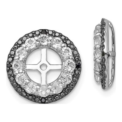 Sterling Silver White Topaz & Sapphire Earring Jackets