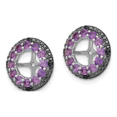 Sterling Silver Amethyst & Sapphire Earring Jackets – view 4