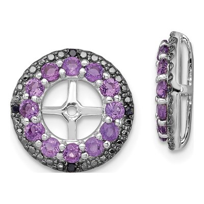 Sterling Silver Amethyst & Sapphire Earring Jackets