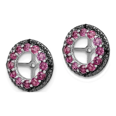 Sterling Silver Rhodolite Garnet & Sapphire Earring Jackets – view 4