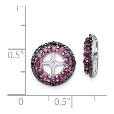 Sterling Silver Rhodolite Garnet & Sapphire Earring Jackets – view 5