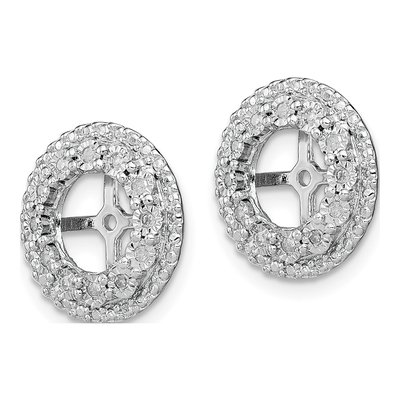 Sterling Silver 1/10 ct tw Diamond Jacket Earring Jackets – view 4