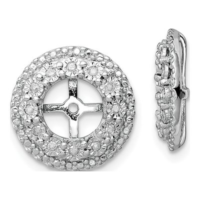 Sterling Silver 1/10 ct tw Diamond Jacket Earring Jackets